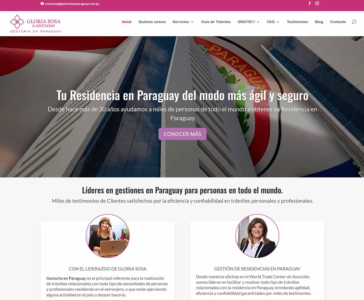 Diseño del sitio web de Gestoría en Paraguay