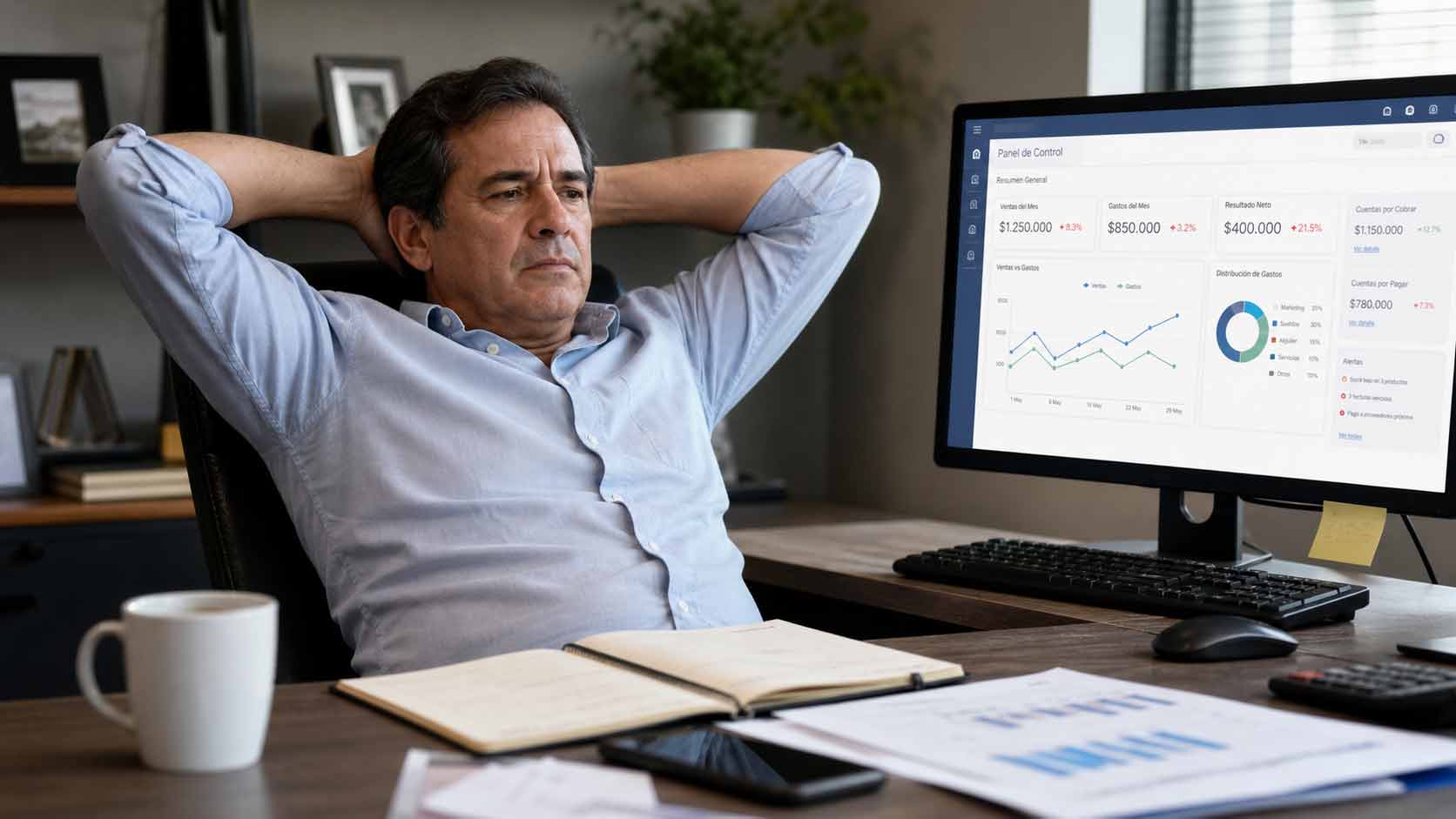 Empresario frustrado por estrategias de marketing fracasadas